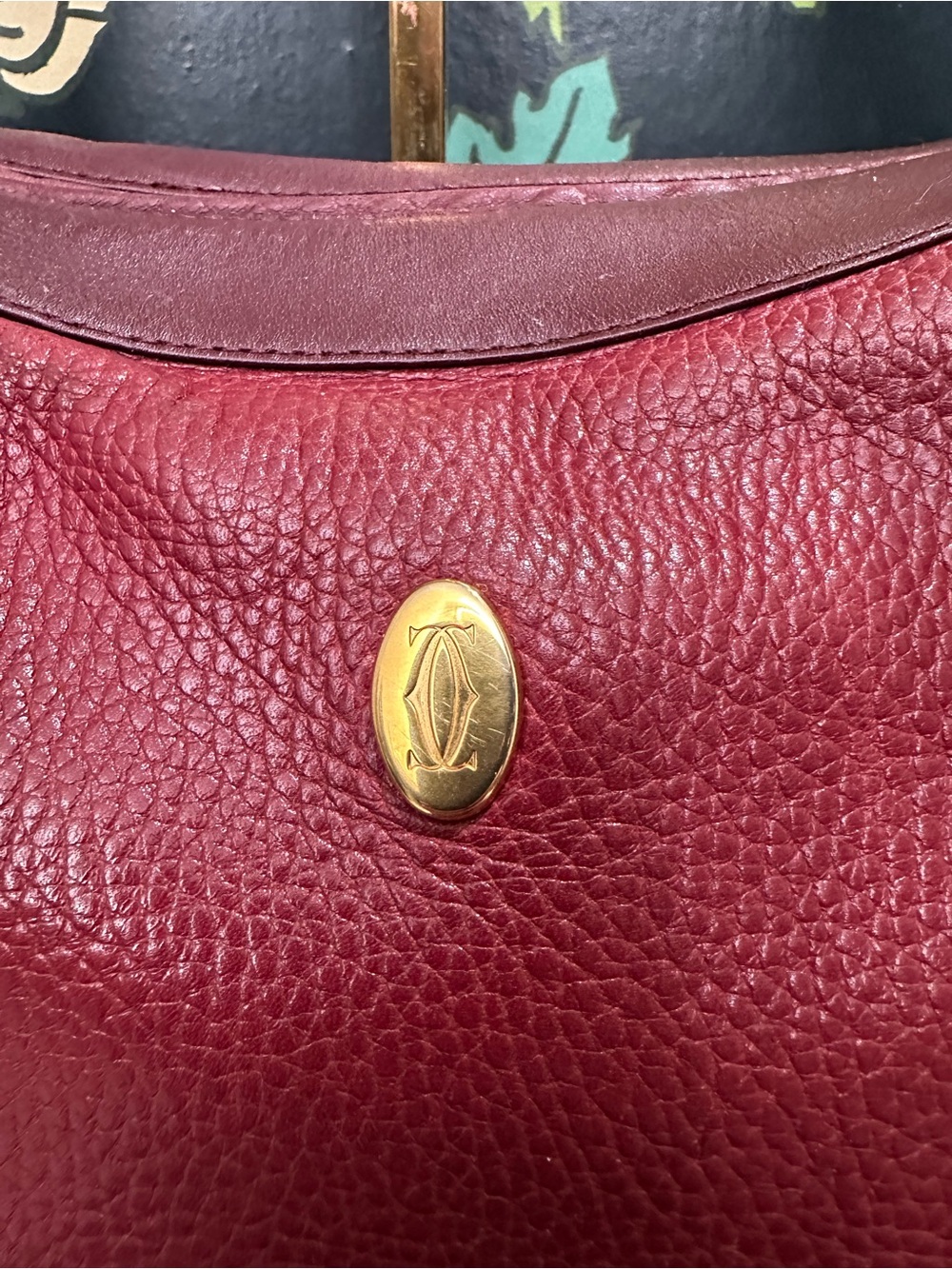 Vintage Cartier Must Burgundy Leather Hobo Bag - Picture 7 of 14